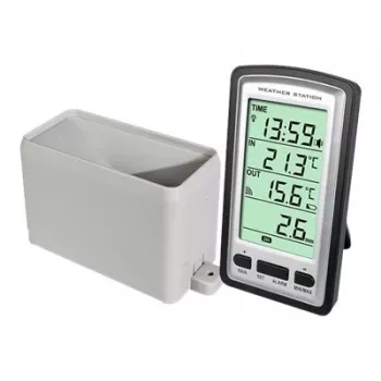 Stație meteo wireless Alecto WS-1200 cu senzor exterior, Negru/Gri