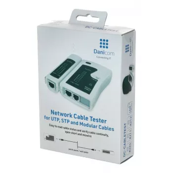 DSIT Network Cable Tester for RJ11 RJ12 RJ45 ISDN Cat5 Cat5e Cat6 Cat6a UTP STP with LED Display