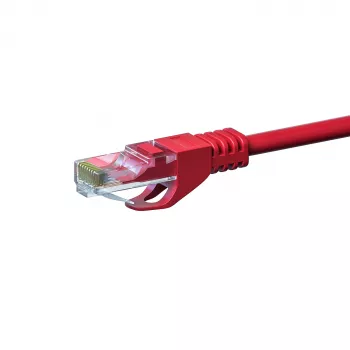 Cablu patch de rețea DSIT CAT 6 U/UTP, 15 m, roșu, CCA, RJ45, Gigabit Ethernet, 250 MHz