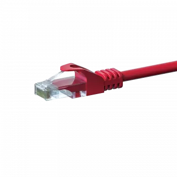 Cablu patch de rețea DSIT CAT5e U/UTP, 0,25 m, roșu, 100% cupru (DC-55-002)
