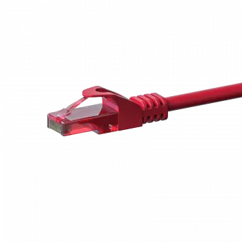 Cablu patch de rețea DSIT CAT6 U/UTP, 0,15 m, roșu, cupru 100%, RJ45, 10 Gbit/s, 250 MHz, manta PVC