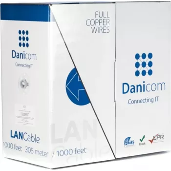 Cablul de instalație de rețea DSIT DANICOM CAT5e FTP 305 m cu miez masiv PVC Dca ecranat cupru 100%
