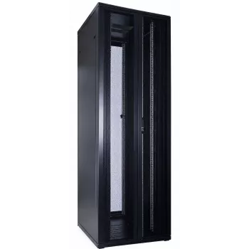 Dulap rack server DSIT 47U 19 inch cu uși duble perforate față și spate, 800x1000x2250 mm, negru