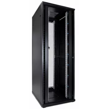Dulap rack server DSIT 47U 19 inch cu uși duble perforate față și spate, 800x1000x2250 mm, negru