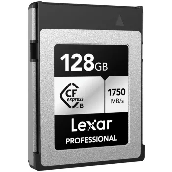 Lexar Professional CFexpress Type B SILVER 128 GB Memory Card, 1750 MB/s (LCXEXSL128G-RNENG)