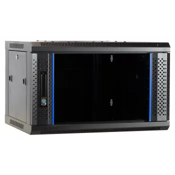 Dulap de server DSIT DS6404-F 4U pentru montaj pe perete cu ușă din sticlă, neasamblat, 600 x 450 mm
