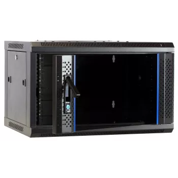 Dulap de server DSIT DS6404-F 4U pentru montaj pe perete cu ușă din sticlă, neasamblat, 600 x 450 mm