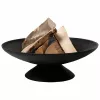 Vatră de foc de exterior din fontă Fire Bowl L, 60 cm rotundă, pentru lemne și cărbune, negru