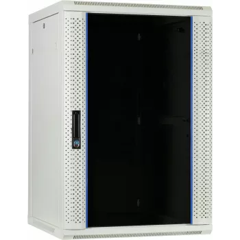 Dulap server DSIT 18U pentru montaj pe perete cu ușă din sticlă, 600x600x900 mm, alb