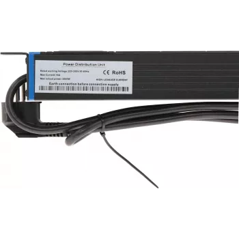 PDU rack DSIT DS-8PDU-PE 19 inch, 8 prize Schuko, 16A, cablu 2m, negru