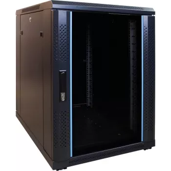 Dulap server DSIT DS6615-MINI 15U 600x600mm pentru montaj pe perete cu ușă din sticlă