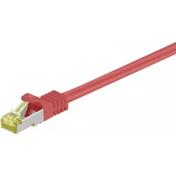 Cablu patch de rețea DSIT Cat.7 S/FTP RJ45 tată la tată, ecranare PiMF, roșu, 1,5 m