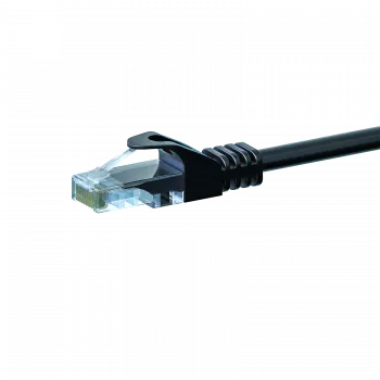 Cablu patch Ethernet DSIT Cat 5e U/UTP, 1 m, negru, CCA, RJ45, Gigabit