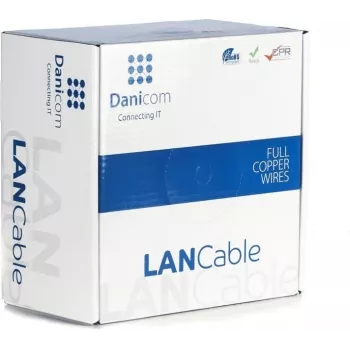 Cablu de rețea DSIT Danicom CAT7 S/FTP 100 m conductor masiv LSZH Dca portocaliu