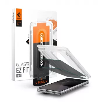 Folie de protecție pentru ecran Spigen Glas.tR EZ Fit Pro din sticlă călită, 2 bucăți, cu filtru de confidențialitate Ultra pentru ecranul principal Samsung Galaxy Z Fold 7 / 8