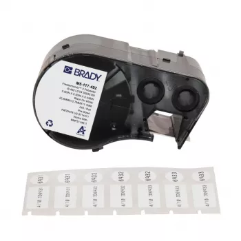 Etichete BRADY BMP51/BMP53/M511 FreezerBondz - 25,40 mm x 12,70 mm, alb, mat, acrilic permanent, 2500 etichete/rolă (B-490)