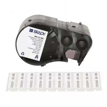 Etichete din poliester BRADY FreezerBondz B-490 pentru BMP21-PLUS, M210, M211 - 19,05 mm x 6,4 m, alb, acrilic permanent, transfer termic, criogenic și laborator