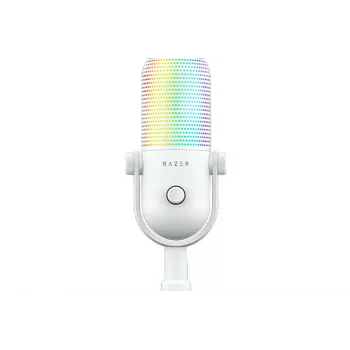 Microfon cu condensator USB RAZER Seiren V3 Chroma 32-bit DSP cu iluminare RGB - alb