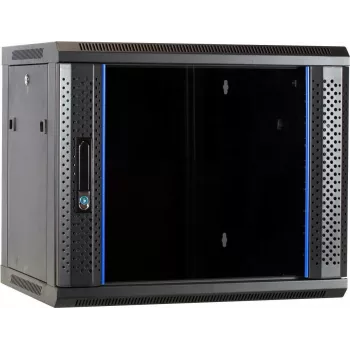DSIT DS6409 Dulap server 9U pentru montaj pe perete cu ușă din sticlă, 600x450x500 mm, negru