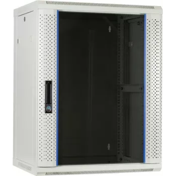 DSIT Dulap server 15U pentru montaj pe perete cu ușă din sticlă, alb, 600x450x770 mm (DS6415W)