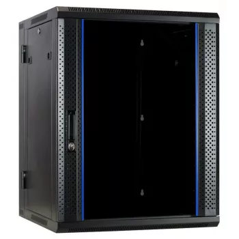 DSIT DS6615-DOUBLE Dulap server reversibil pentru montaj pe perete cu ușă din sticlă, lățime 600 mm