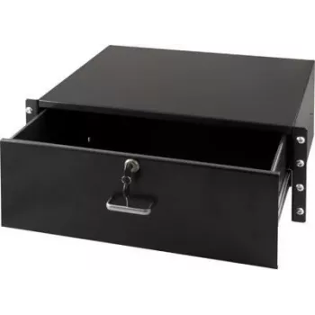 DS-IT Sertar documente cu încuietoare 4U pentru montaj în rack, oțel, negru (DS-DR04)