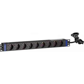 DSIT DS-9PDU Unitate de distribuție a energiei 19 inch pentru rack - 9 prize Schuko, 16A, 1U, negru