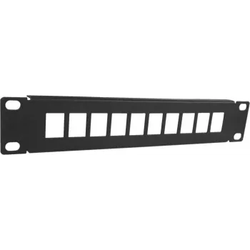DSIT DS10-Patch-10UTP Patch panel keystone UTP 10 porturi neechipat, montaj rack 1U 19 inch, negru