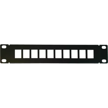 DSIT DS10-Patch-10UTP Patch panel keystone UTP 10 porturi neechipat, montaj rack 1U 19 inch, negru