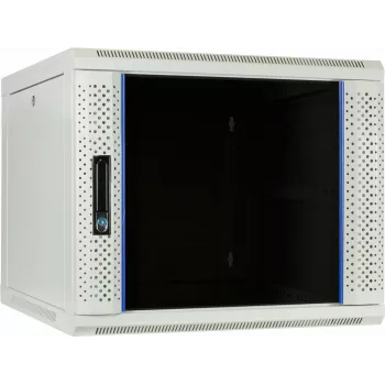 Dulap server DSIT DS6609W 9U pentru montaj pe perete cu ușă din sticlă, 600x600x500 mm, negru