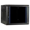 DSIT 6U Wall Mount Rack Enclosure with Tempered Glass Door, Reversible, 600x450 mm, Black