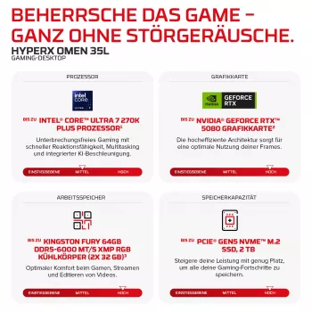PC desktop gaming HP HyperX OMEN GT18-0170ng - Intel Core Ultra 7 270K Plus, 32 GB DDR5, 1 TB SSD, GeForce RTX 5060 Ti 16 GB, FreeDOS