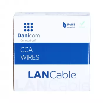 Cablu de rețea flexibil DSIT CAT5e U/UTP 100 m gri CCA 26/7 AWG