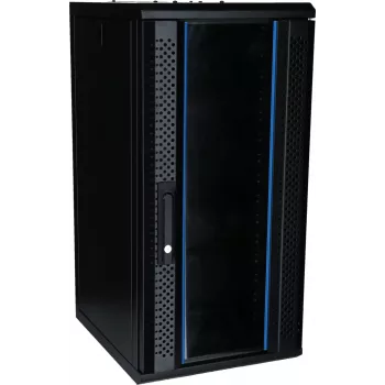 Dulap server DSIT DS10-3415 15U 10 inch pentru montaj pe perete cu ușă din sticlă, 370x450x752 mm, negru