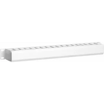 Panou de management al cablurilor orizontal DSIT 19 inch 1U cu capac, alb (DS-1902-W)