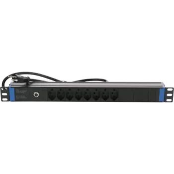 Priză prelungitoare DSIT 19 inch elvețiană cu protecție la supratensiune - 8 prize (DS-8PDU-CH-SPD)