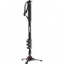 Monopod video din aluminiu Manfrotto MVMXPROA4 XPRO Monopod+, 4 secțiuni, cu bază FluidTech, negru