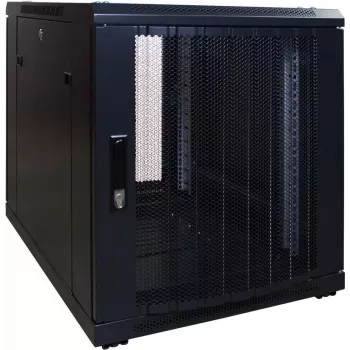 Dulap rack server DSIT 12U independent, 600x600x720 mm, ușă frontală perforată cu încuietoare, negru