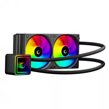 Cooler lichid CPU Rampage INFINITE V240 ARGB, 240mm, cu afișaj de temperatură, negru