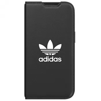 Husă tip carte Adidas Originals Booklet Case BASIC pentru iPhone 14/15/13 6,1 inch neagră/albă