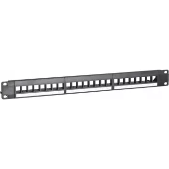 Patch panel Keystone DSIT UTP, 24 de porturi neechipat, rack 1U 19 inch, negru