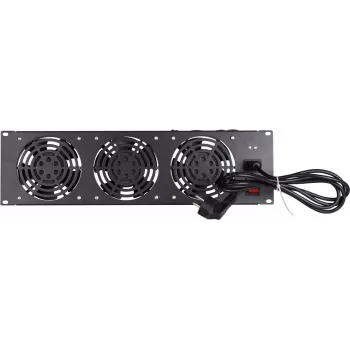 DSIT DS-FAN3FRONT 3U Rackmount Fan Unit with 3 Fans for 19-Inch Racks, Black