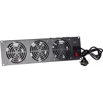 DSIT DS-FAN3FRONT 3U Rackmount Fan Unit with 3 Fans for 19-Inch Racks, Black