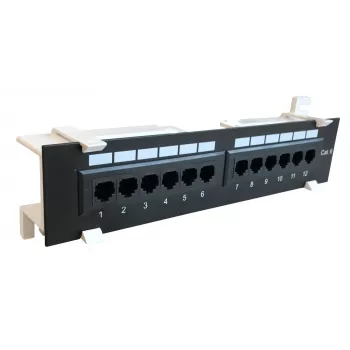 Patch panel de perete DS-IT CAT 6, 12 porturi UTP (DS-Patch6-12UTP-WM)