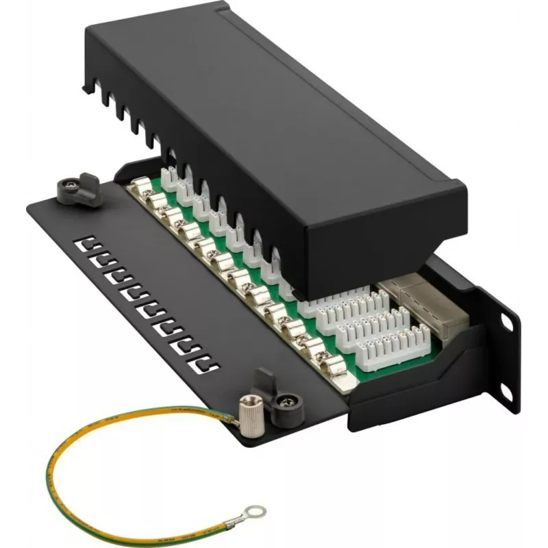 Patch panel DSIT DS-10Patch6a-12STP de 10 inch cu 12 porturi STP CAT 6a