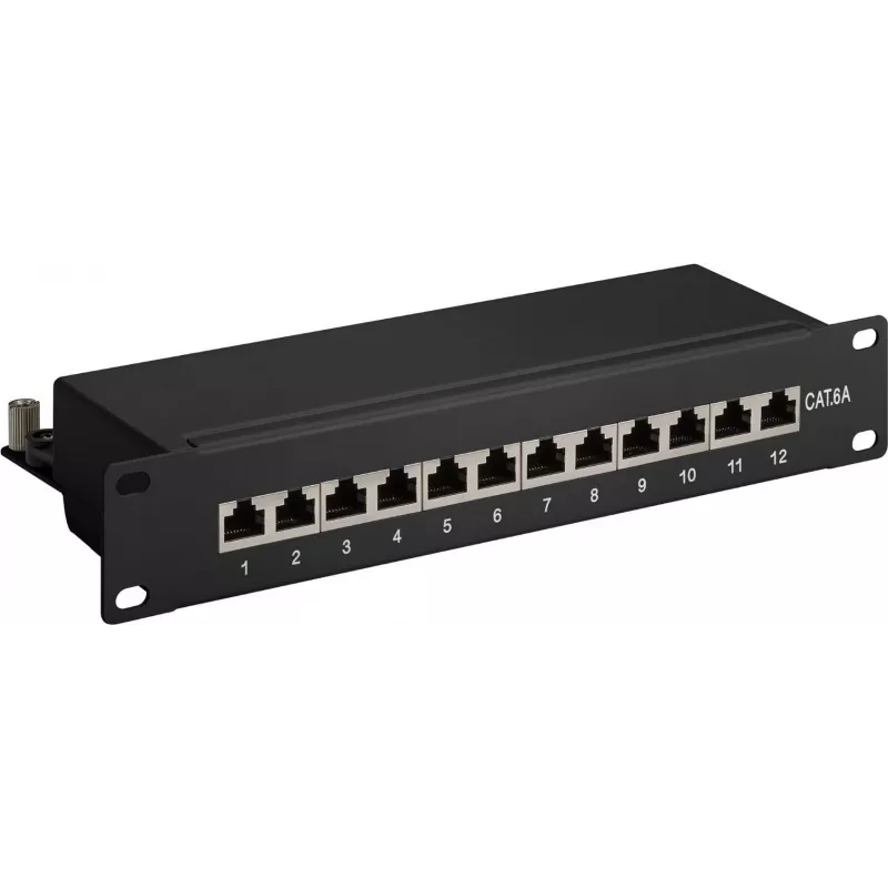 Patch panel DSIT DS-10Patch6a-12STP de 10 inch cu 12 porturi STP CAT 6a