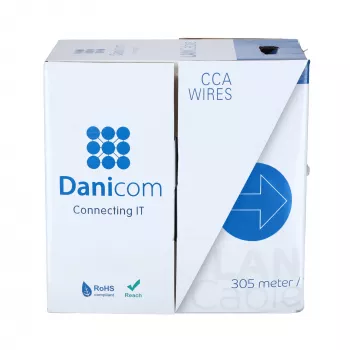 Cablu de rețea DSIT CAT5e FTP AWG 26/7 flexibil 305m gri CCA