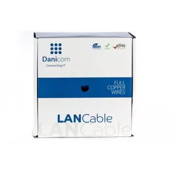 Cablu DSIT DANICOM DC-UTP6A-100S-DCA CAT6A U/UTP cu conductor masiv, 100 m, LSZH (Dca)