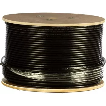 Cablu de instalare exterior DSIT CAT7 S/FTP 305m, cupru masiv, manta PE, Fca, dublu ecranat, 10 Gbit/s, negru
