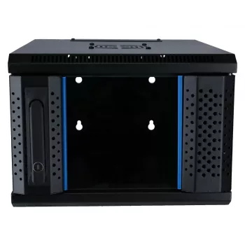 Dulap de perete DSIT 4U 10 inch cu ușă din sticlă securizată, 370x450x264 mm, negru